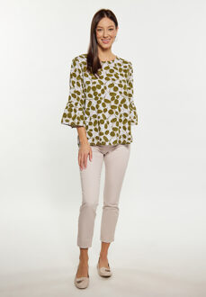 Usha Blouse Dames Wol Wit Veelkleurig - XL