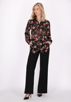 Usha Blouse Dames Zwart Veelkleurig - XL