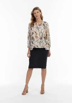 Usha Blouse shirt Dames Crème veelkleurig - L