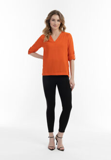 Usha Blouseshirt met kant Dames oranje - maat