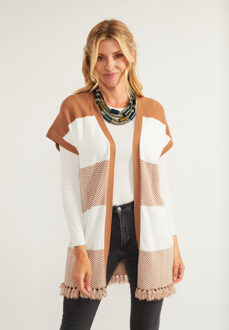 Usha FESTIVAL Gebreid Vest Lang carnea Beige