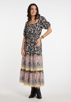 Usha FESTIVAL paisley print midi jurk carnea - maat Zwart