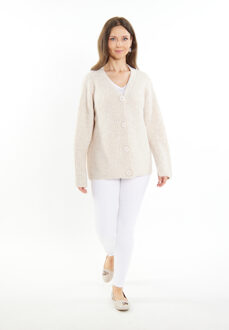 Usha Gebreid vest Dames Lichtbeige gemêleerd