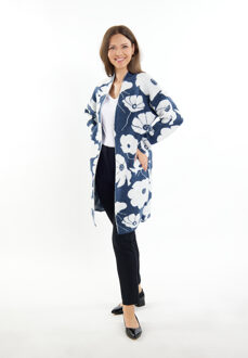 Usha Gebreid vest Dames marine wit Marineblauw