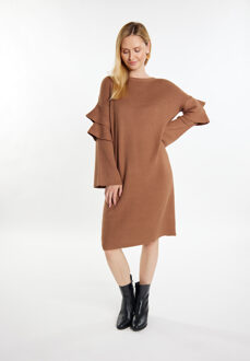 Usha Gebreide jurk Dames Kameel - maat Camel