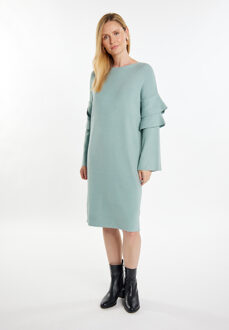 Usha Gebreide jurk Dames munt Mint