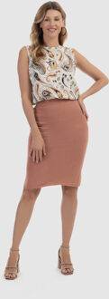 Usha Gebreide midi-rok Dames beige roze - L