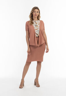 Usha Gebreide trui Dames beige roze - maat