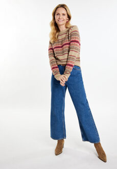 Usha Gebreide trui Dames Beige Veelkleurig