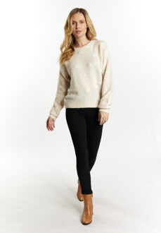 Usha Gebreide trui Dames Crème melange