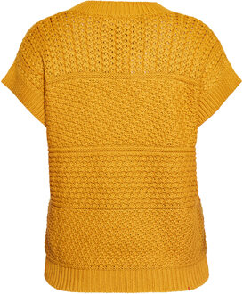 Usha gebreide trui Dames curry Mosterdgeel - L
