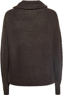 Usha Gebreide trui Dames donkerbruin Donker Bruin - L