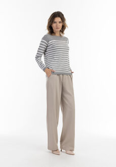 Usha Gebreide trui Dames grijs-wol-wit - L