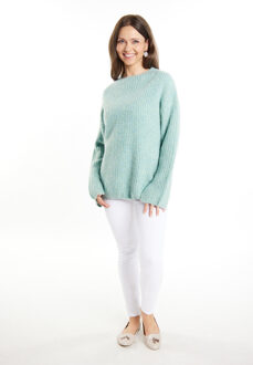 Usha Gebreide trui Dames Ice mint melange - maat M/L