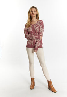 Usha Gebreide trui Dames Oud roze crème Stoffig Roze - M/L