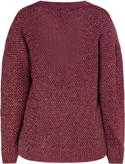 Usha Gebreide trui Dames wijnrood - L