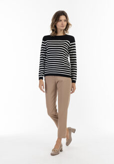 Usha Gebreide trui Dames zwart en wit - M