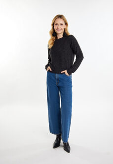 Usha Gebreide trui Dames zwart - XL