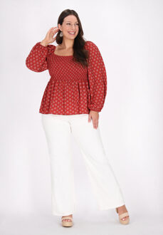 Usha Grote maat blouse vrouwen rood