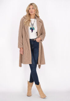 Usha jas Dames taupe - maat L Beige