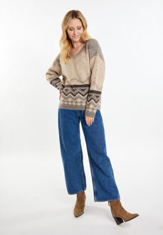 Usha Jumper Dames Beige Veelkleurig - maat M/L