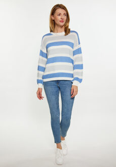 Usha Jumper Dames Grijs wit blauw - maat XS/S Veelkleurig