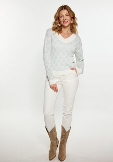 Usha Jumper Dames wit lichtblauw - maat Wit/Grijs