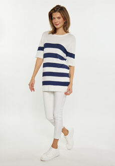 Usha Jumper Dames wit + marine Wit/Navy