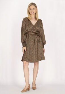 Usha jurk Dames Groen Oranje - M