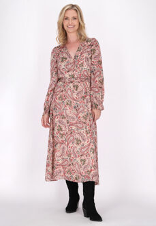 Usha Jurk Dames Wol Wit Veelkleurig