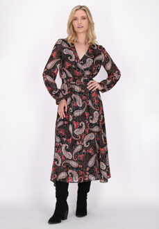 Usha Jurk Dames Zwart Veelkleurig - maat Zwart/Veelkleurig