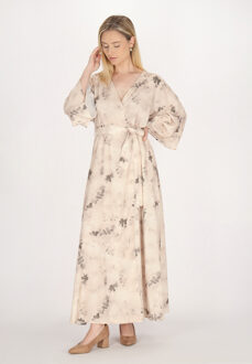 Usha kimono jurk Dames Beige Veelkleurig - maat