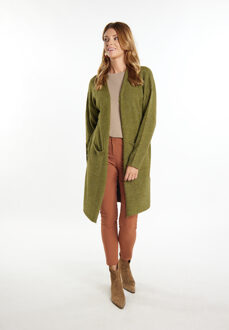 Usha Longcardigan Dames olijf