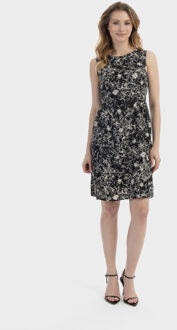 Usha Midi-jurk met retroprint Dames Zwart Veelkleurig Zwart/Veelkleurig