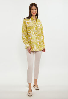 Usha Overhemd Dames Geel gebroken wit