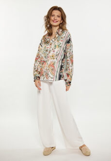 Usha overhemdblouse Dames Zwart Veelkleurig