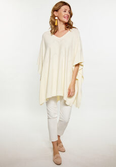 Usha Poncho Dames cr - maat Crème