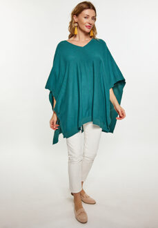 Usha Poncho Dames fles groen - maat XS/S Donkergroen