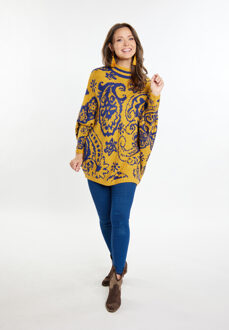Usha Poncho-trui Dames curry - maat L Mosterdgeel
