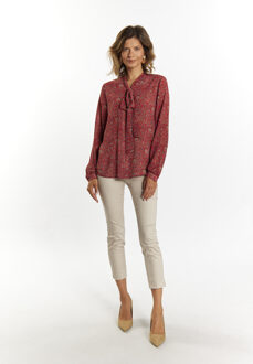 Usha sjaal blouse Dames Rood Veelkleurig - L