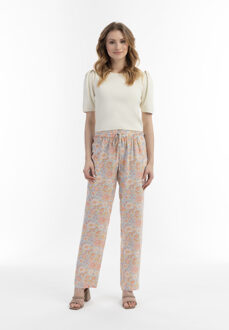 Usha Stof broek Dames Blauw Veelkleurig