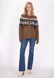 Usha Vest Dames Camel Veelkleurig - maat