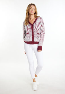 Usha Vest Dames Donker kersenrood wit Wit/Rood