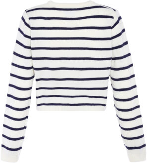 Usha Vest Dames GEBROKEN WITTE MARIENE STREPEN - maat XL/2XL