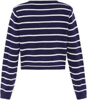 Usha Vest Dames MARINE WITTE STREPEN Marineblauw - XL/2XL