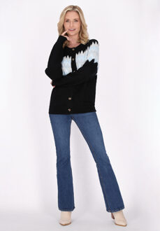 Usha Vest Dames Zwart Veelkleurig - maat