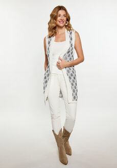 Usha Waistcoat Dames wit + marine Wit/Navy