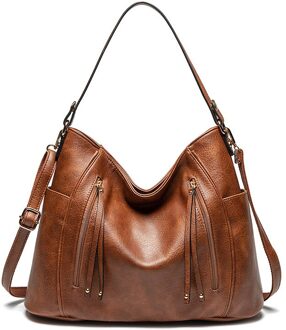 Usoul Handtassen Vrouwen Schouder Crossbody Tassen Vrouwelijke Casual Totes Pu Lederen Dames Luxe Hobo Messenger Bag Bruin