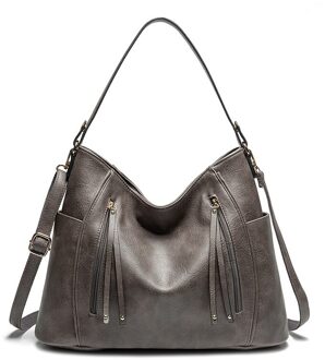 Usoul Handtassen Vrouwen Schouder Crossbody Tassen Vrouwelijke Casual Totes Pu Lederen Dames Luxe Hobo Messenger Bag Grijs
