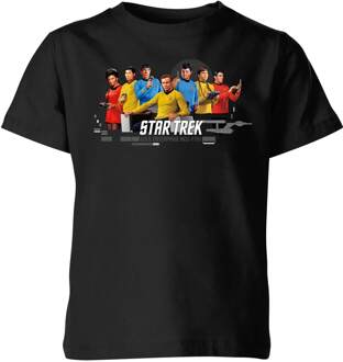 USS Enterprise Crew Star Trek Kids' T-Shirt - Black - 110/116 (5-6 jaar) - Zwart